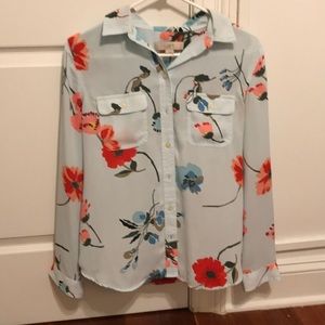 Silky floral top front LOFT